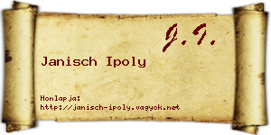 Janisch Ipoly névjegykártya